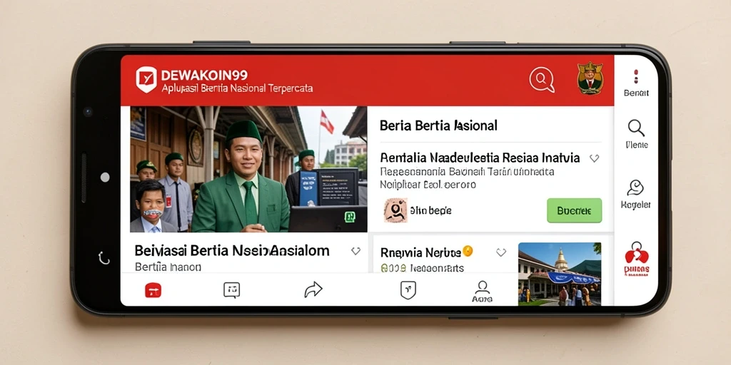 Antarmuka DEWAKOIN99 menampilkan berita nasional terbaru.