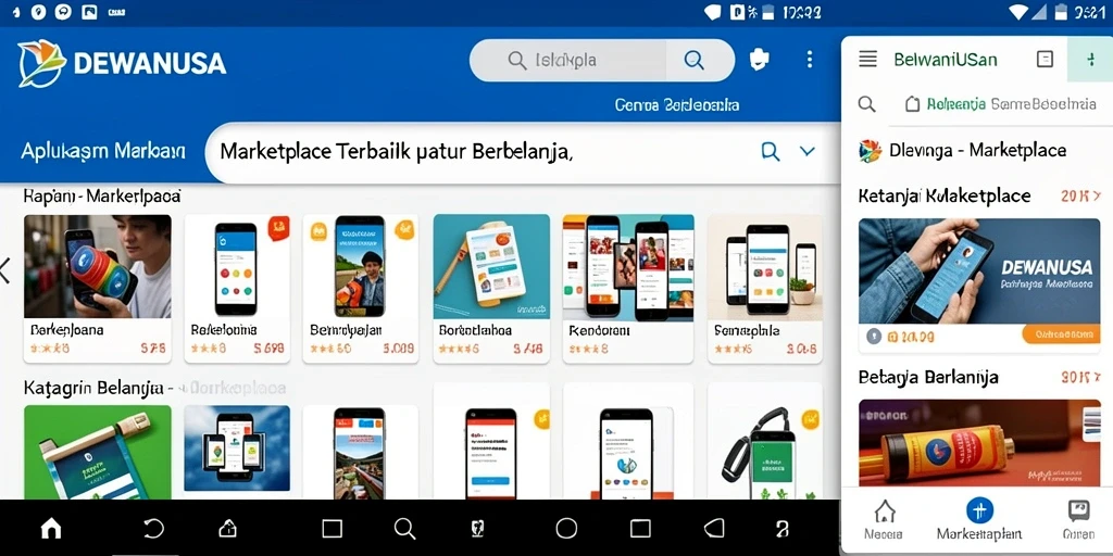 Antarmuka user-friendly DEWANUSA untuk pengalaman Marketplace yang optimal.