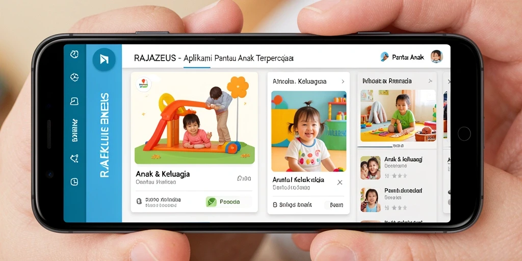 Antarmuka RAJAZEUS menampilkan informasi penting untuk Pantau Anak.