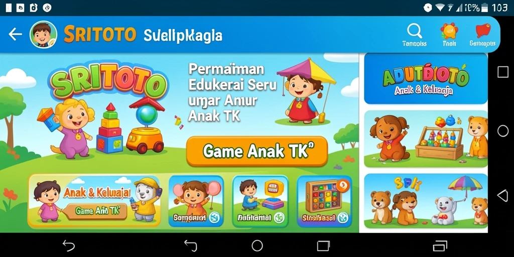 Tampilan antarmuka yang ramah anak dari SRITOTO.