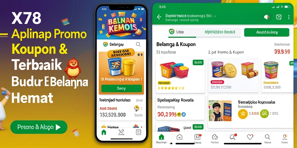 Tampilan antarmuka aplikasi X78 yang memudahkan akses kupon dan promo.